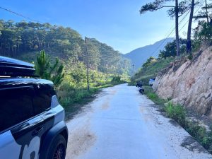 Đường vào Làng Nghỉ Dưỡng Chân Đèo Prenn view rừng thông